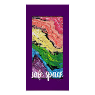 Póster Poster seguro do roxo do espaço da arte abstracta