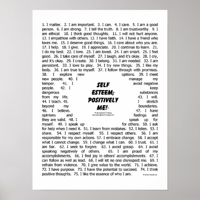 Póster Poster: "Self-Esteem_Positively Me" (Frente)