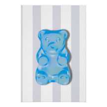 Poster Semi-Brillo Urso Gummy Azul