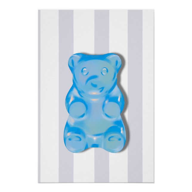 Póster Poster Semi-Brillo Urso Gummy Azul (Frente)