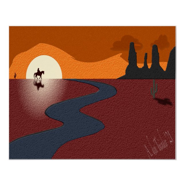 Póster poster solitário de caubói (Frente)