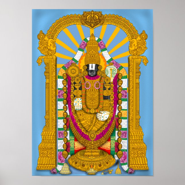 Poster Pôster Tirupati Balaji para Decoração de Casa e Pa (Frente)