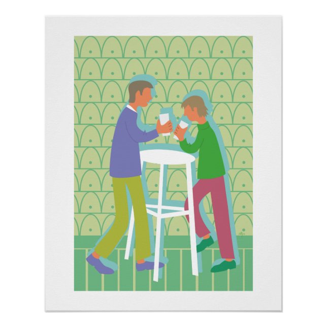 Póster poster two men talking (Frente)