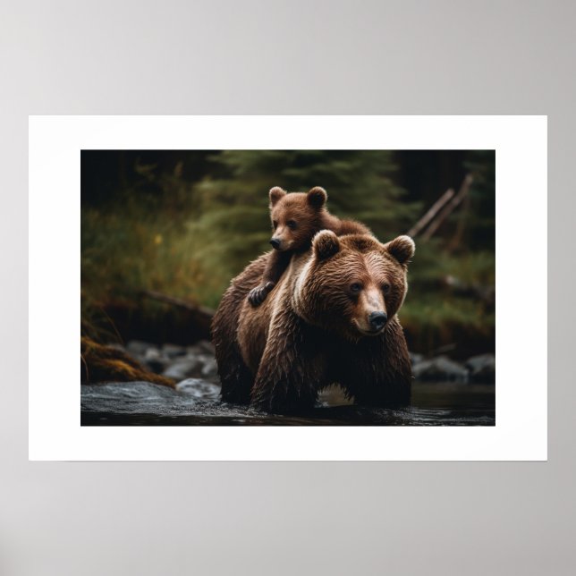 Poster Pôster Urso de Yellowstone (Frente)
