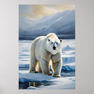 Poster Pôster Urso Polar Pintura