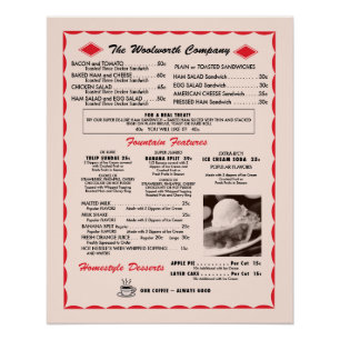 Póster Poster velho do menu
