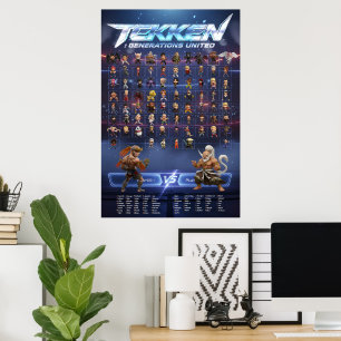 Poster Pôster Vertical de Personagens Tekken Chibi