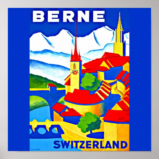 Poster Poster-Viagens vintage Art-Berne (Frente)