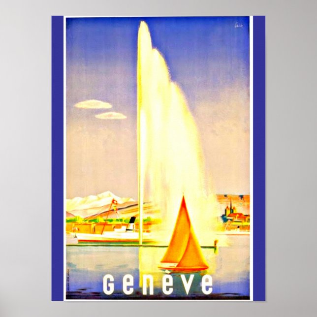 Póster Poster-Viagens vintage Art-Genebra (Frente)
