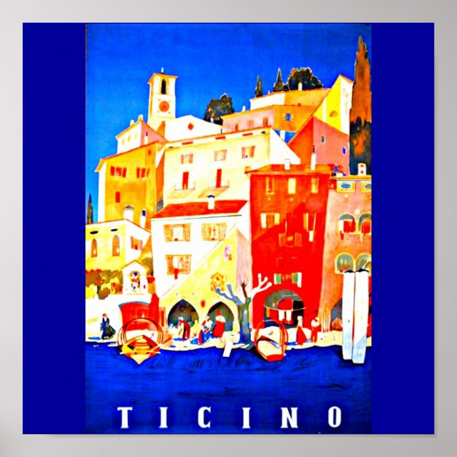 Póster Poster-Viagens vintage Art-Ticino (Frente)