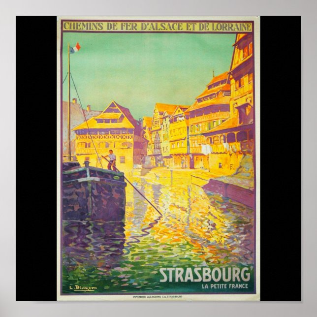 Póster Poster-Viagens vintage-Estrasburgo (Frente)