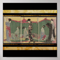 Poster-Vintage Art-Utamaro Kitagawa Japonês