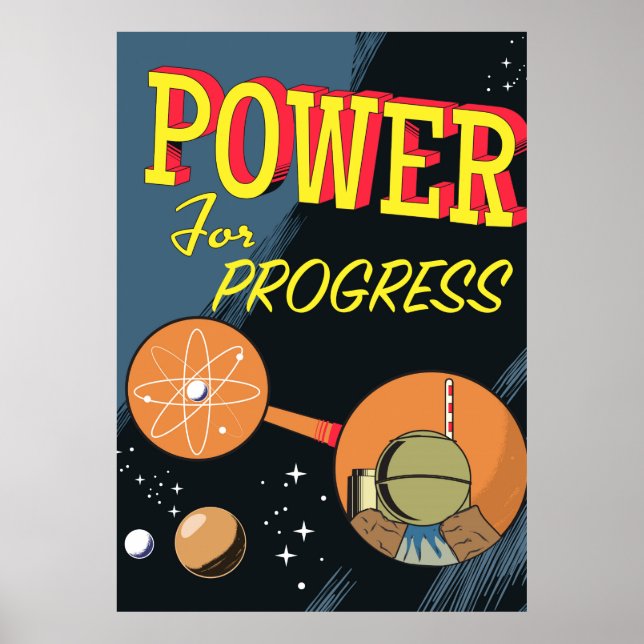 Póster Pôster vintage Atômico Poder Para o Progresso (Frente)
