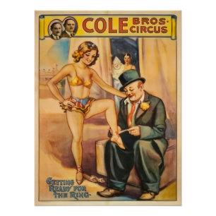 Póster Poster vintage de artistas de circo