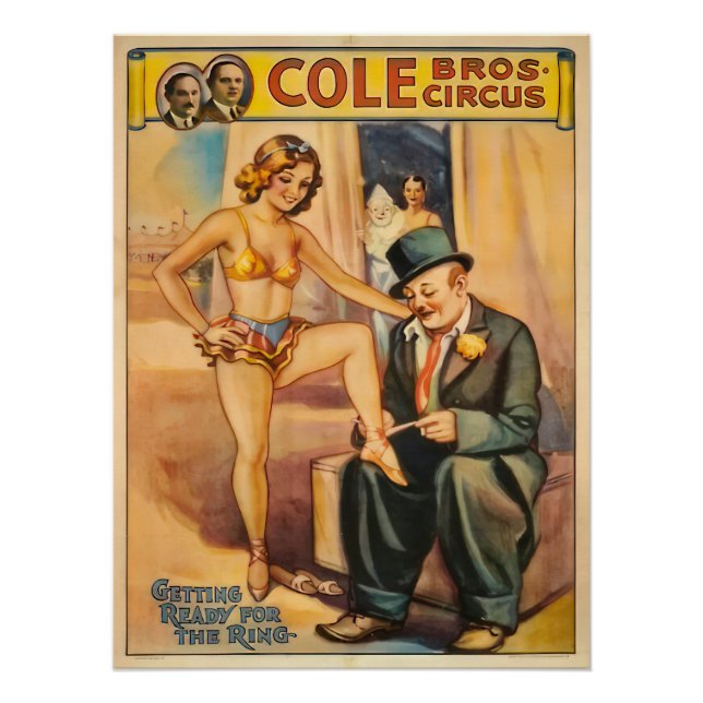 Póster Poster vintage de artistas de circo (Frente)