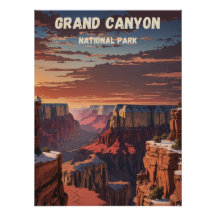 Poster vintage do Parque Nacional Grand Canyon