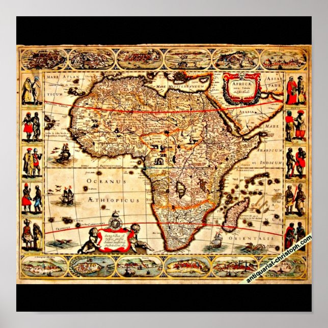 Póster Poster-Vintage Maps-Jodocus Hondius 43 (Frente)