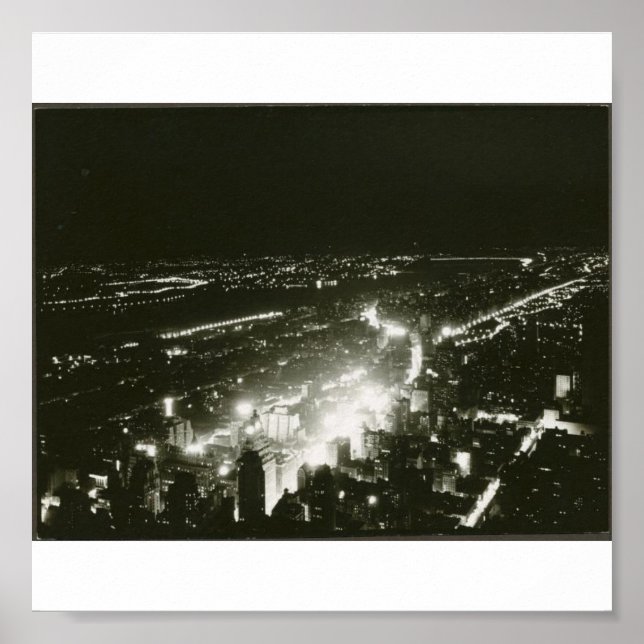 Poster Poster-Vintage-New York à noite (Frente)
