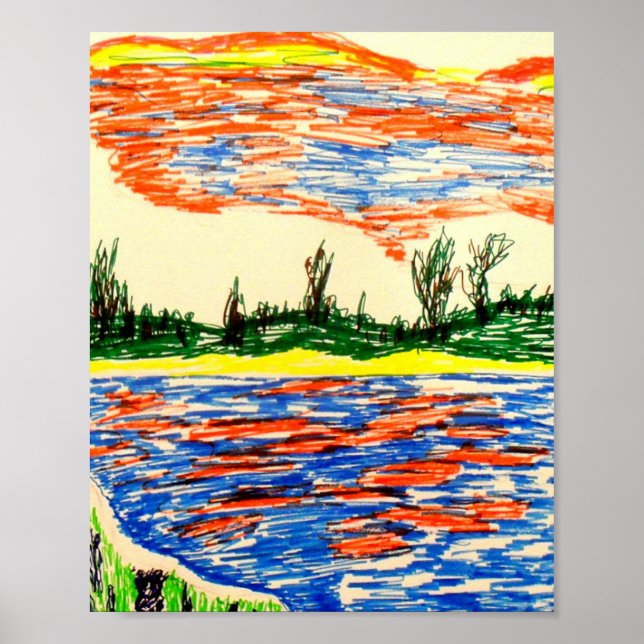 Poster Poster: Visão reflexiva do céu e do mar. (Frente)