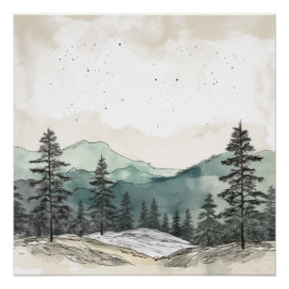 Póster Poster Vista de Montanha de Carga Simples