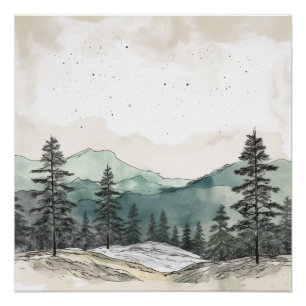Póster Poster Vista de Montanha de Carga Simples