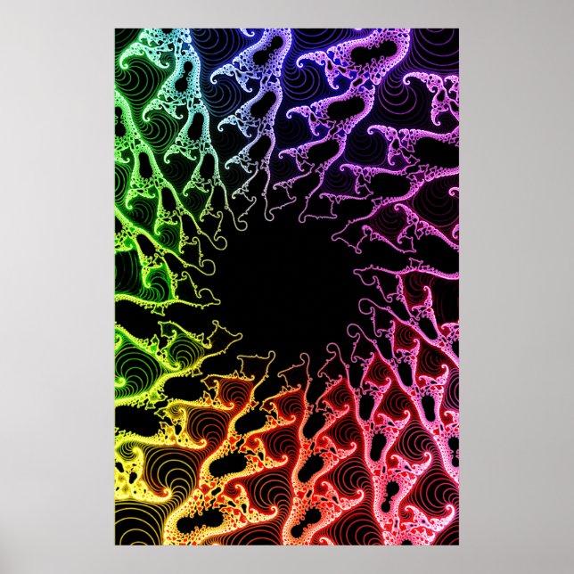 Póster Poster: Vórtex Fractal Colorido (Frente)