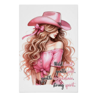 Póster Poster "Wild Heart, Gentle Soul" – Cowgirl-Design