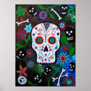 POSTER PÔSTERES DE AÇÚCAR DO DIA DOS MORTOS