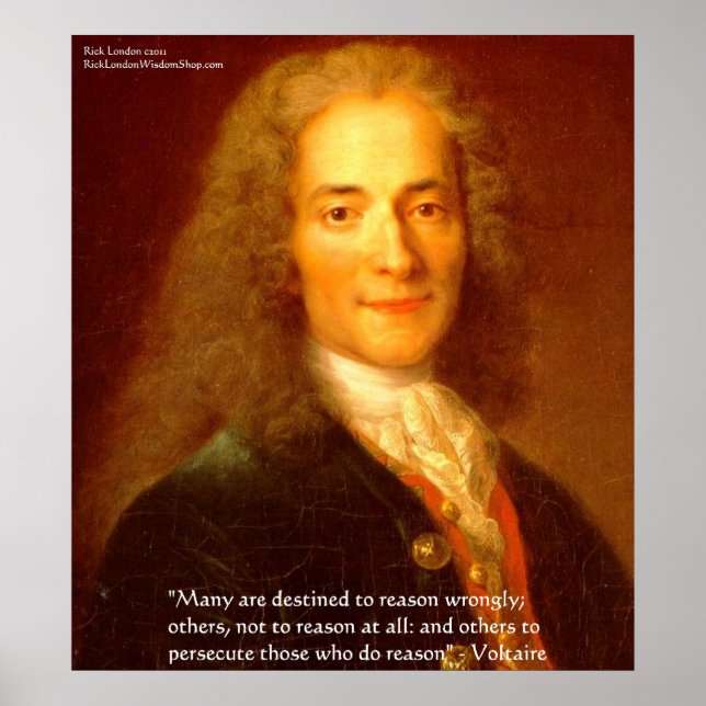 Poster Pôsteres de Arte Fina com Citações de Voltaire (Frente)