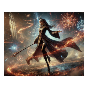 Póster Pôsteres de Batalha de Bruxa Feminina Épica Poder