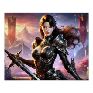 Póster Pôsteres de Batalha de Ferozes Guerreiras Épica Fo
