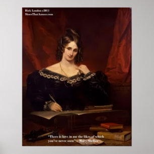 Póster Pôsteres de Citações de Mary Shelly "O Amor Nunca