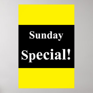 Poster Pôsteres de Domingo Especial para Salão de Cabelei