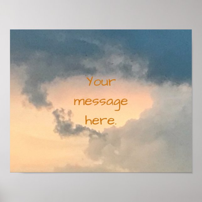 Poster Pôsteres de Mensagens com Céu Abrindo Centro Brilh (Frente)