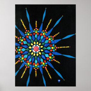 Poster Pôsteres de Pintura Mosaico de Pedras Preciosas Co