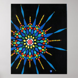 Poster Pôsteres de Pintura Mosaico de Pedras Preciosas Co