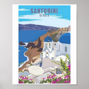 Poster Posteres de viagens de Grécia da Grécia Santorini