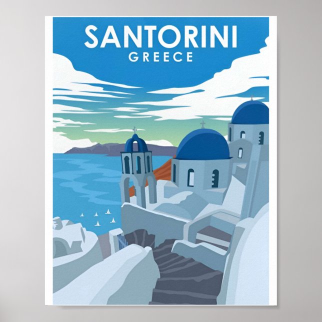Poster Posteres de viagens de Grécia da Grécia Santorini (Frente)