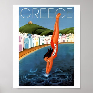 Poster Posteres de viagens de Grécia Vintage
