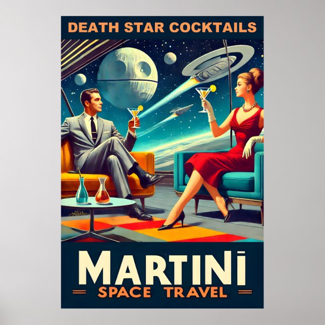 Poster Posteres de viagens Espaciais Martini Coquetéis da (Frente)