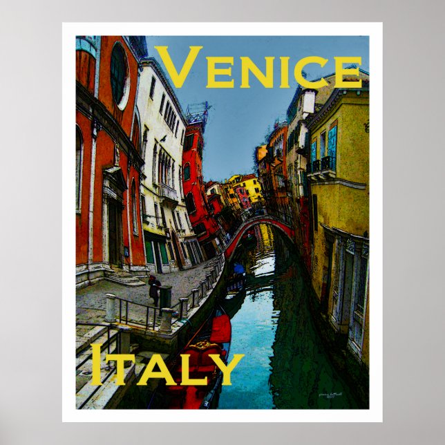 Póster Posteres de viagens Wacky - Veneza Itália (Frente)