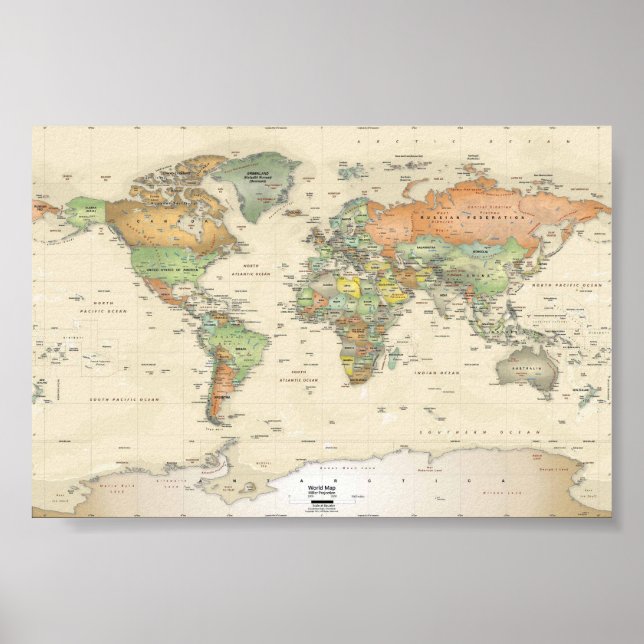 Poster Pôsteres - Mapa Mundial (Frente)