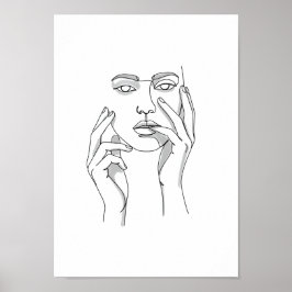 Poster Pôsteres Preto e Branco Minimalista Linha