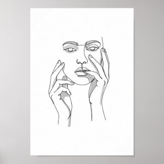 Poster Pôsteres Preto e Branco Minimalista Linha