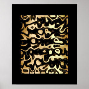 Poster Pôsteres ZIZZAGO Arte Preto Dourado África Abstrat