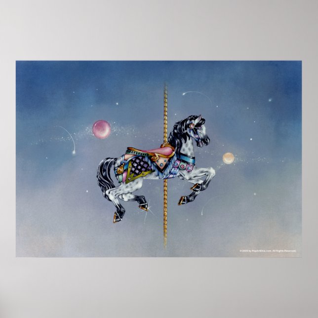Póster Posters, Belas Artes - Cinza Mare Carousel Horse (Frente)