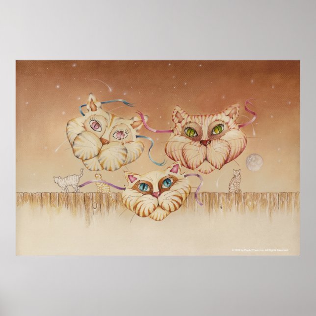 Poster Posters, Belas Artes - Tabby Road (gatos) (Frente)