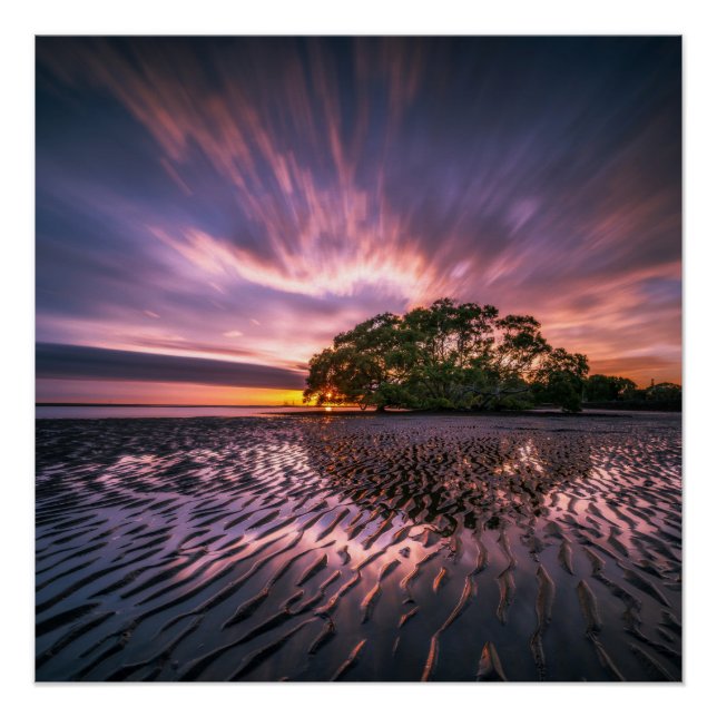 Póster Posters de ondas de nuvem e mar (Frente)