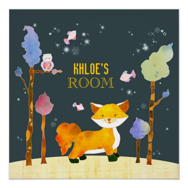 Póster Posters de quarto personalizáveis de Raposa de Pau (Frente)
