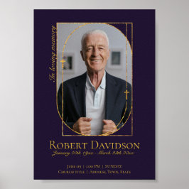 Poster Posto de Anúncio do Funeral Digital Roxo Escuro